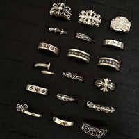 Cross heart rings