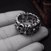 Cross heart rings