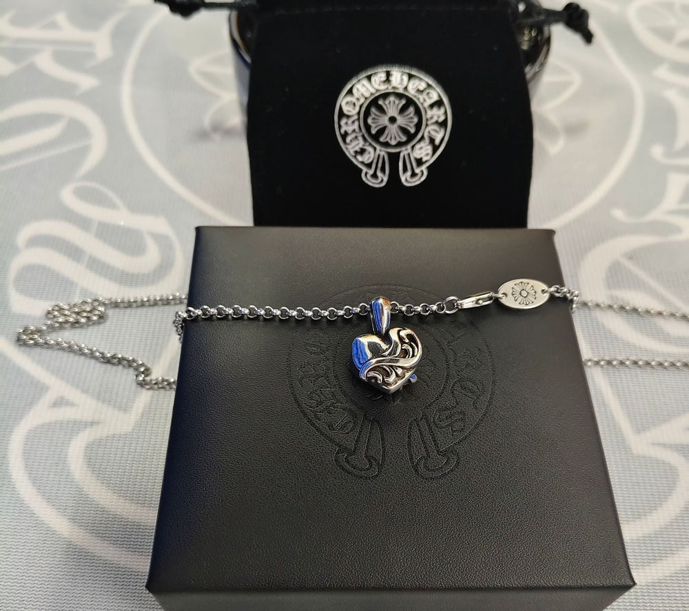 Silver Chome Heart Chains