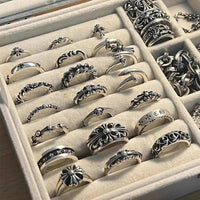 Cross heart rings