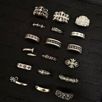Cross heart rings