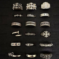 Cross heart rings